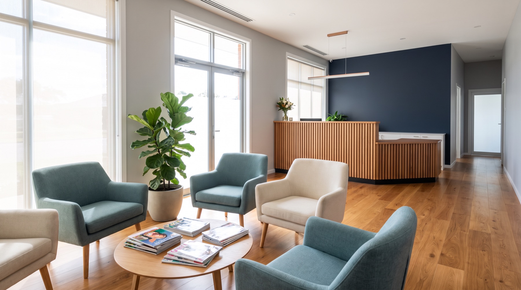 Illustrative chiropractic clinic interior; not verified as Cornwell Clinic